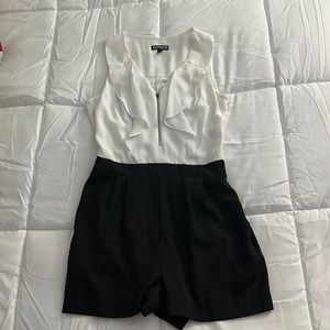 Express black and white romper